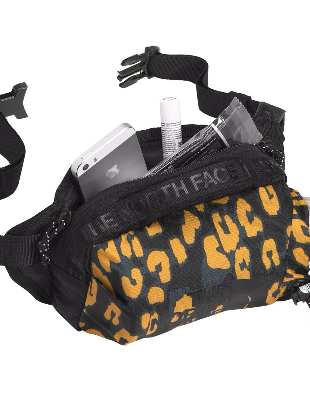 The North Face Leopard-Pattern Black & Mustard Bozer S2L Hip pack III - Picture 2 of 8